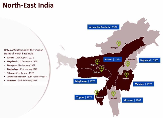 North East India Map